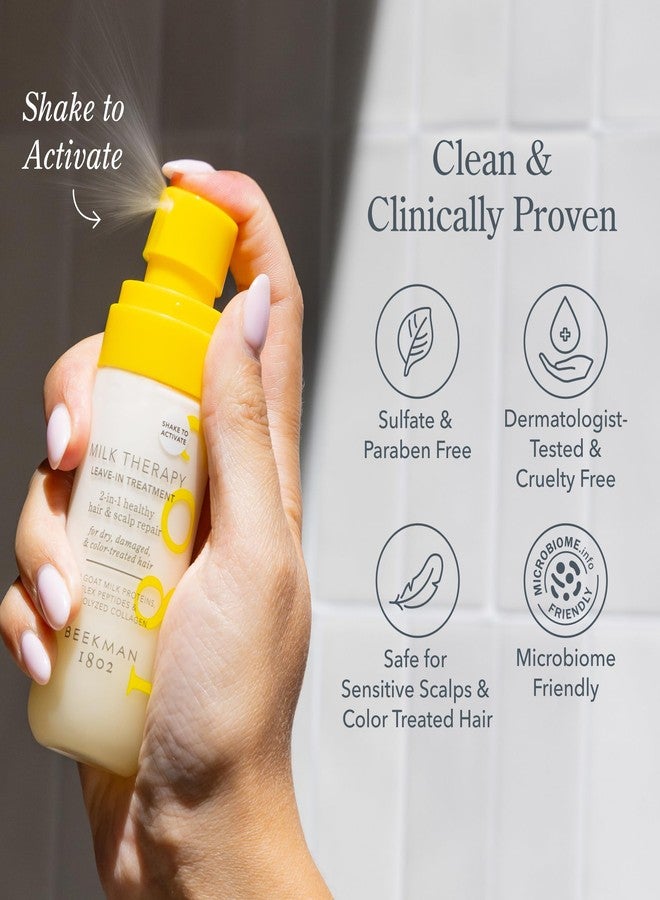 Beekman 1802 Milk Therapy Peptide Leave-In Treatment – Tames Frizz & Deeply Hydrates With Goat Milk Proteins, Brazilian Flex Peptide Bond & Hydrolyzed Collagen, Sulfate Free, 2 fl oz - Image 2